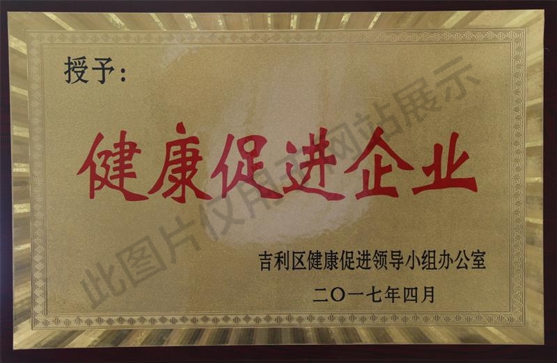 设计公司健康促进企业奖牌